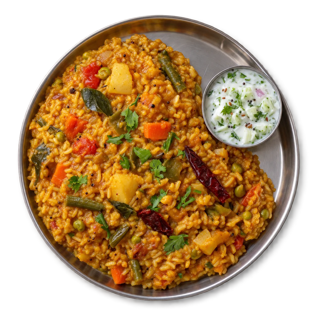 ಬಿಸಿ ಬೇಳೆ ಬಾತ್, ಮೇಲಿನಿಂದ ತೆಗೆದ ಫೋಟೋ